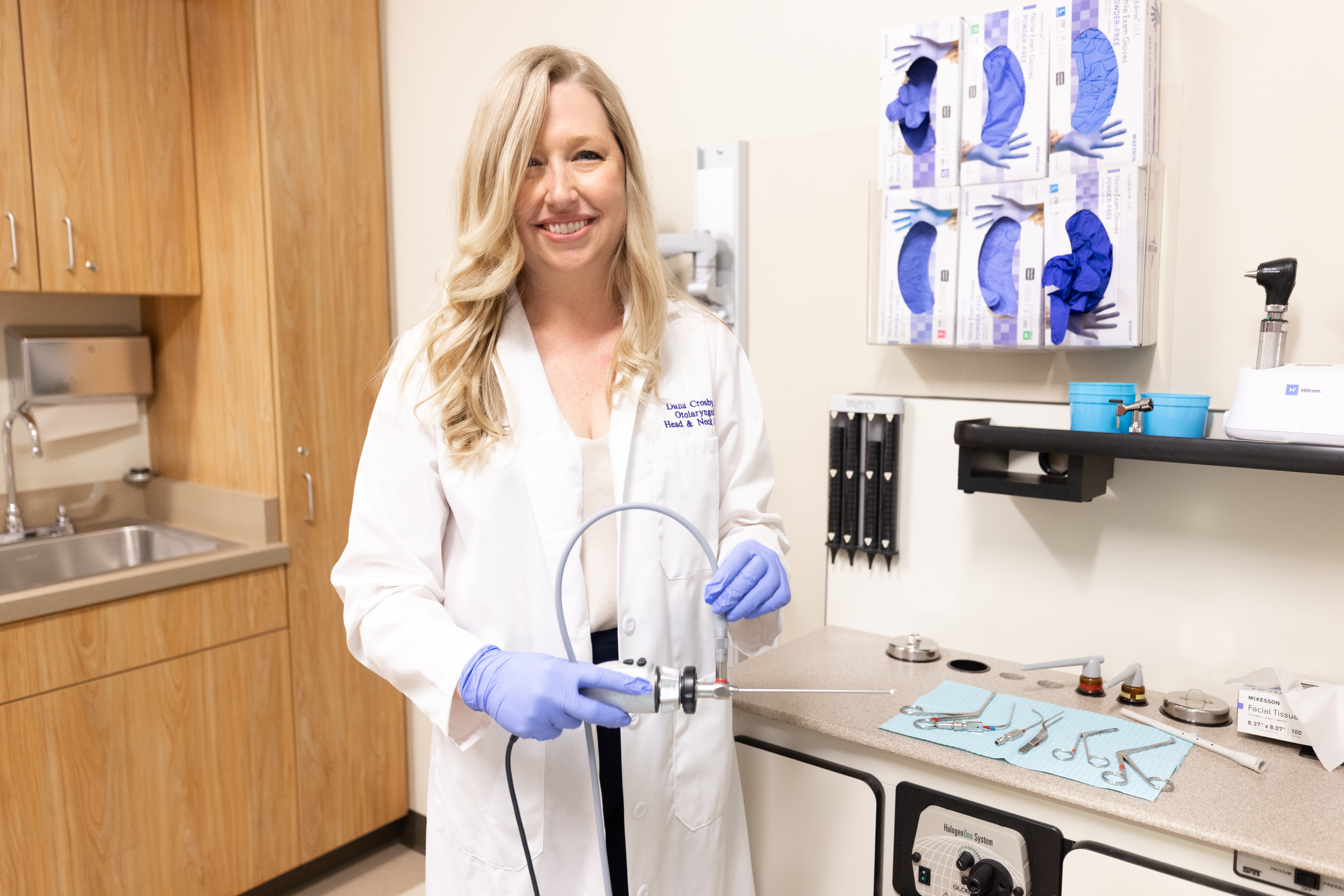 Dr. crosby with endoscope