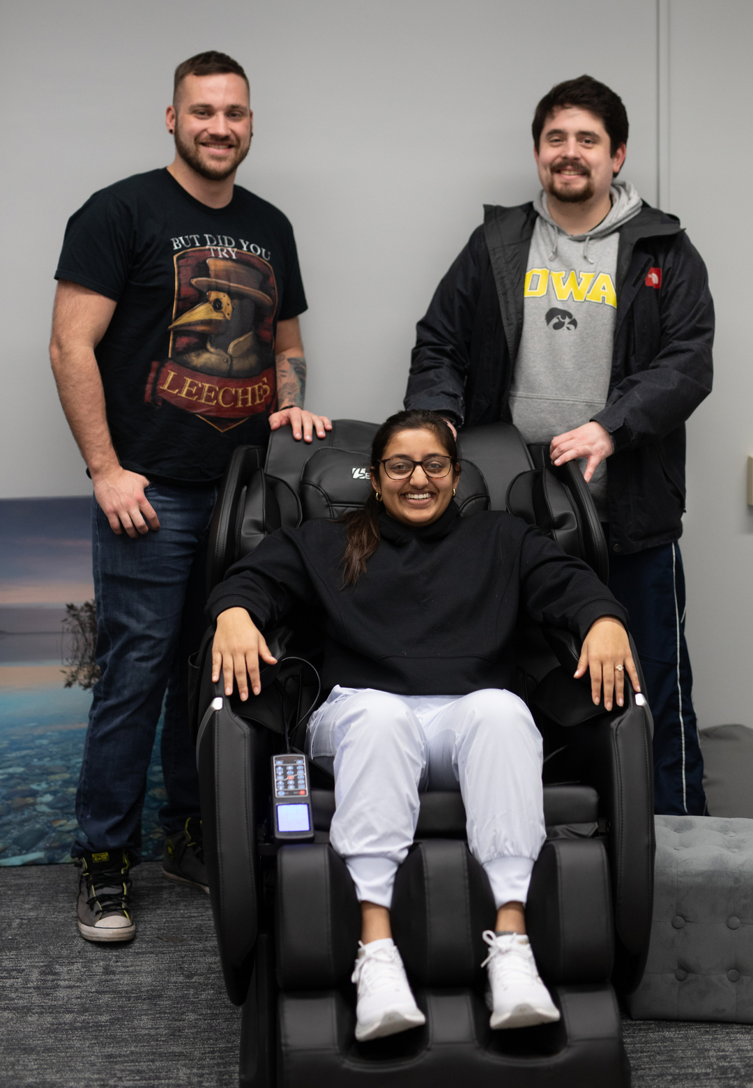 medical students in wellness room