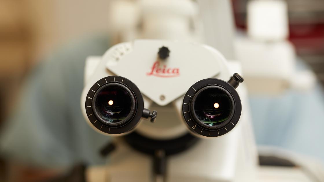Close up of Leica Microscope