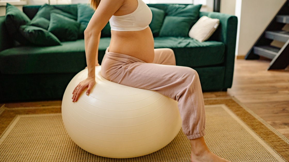 pregnant on exercise ball
