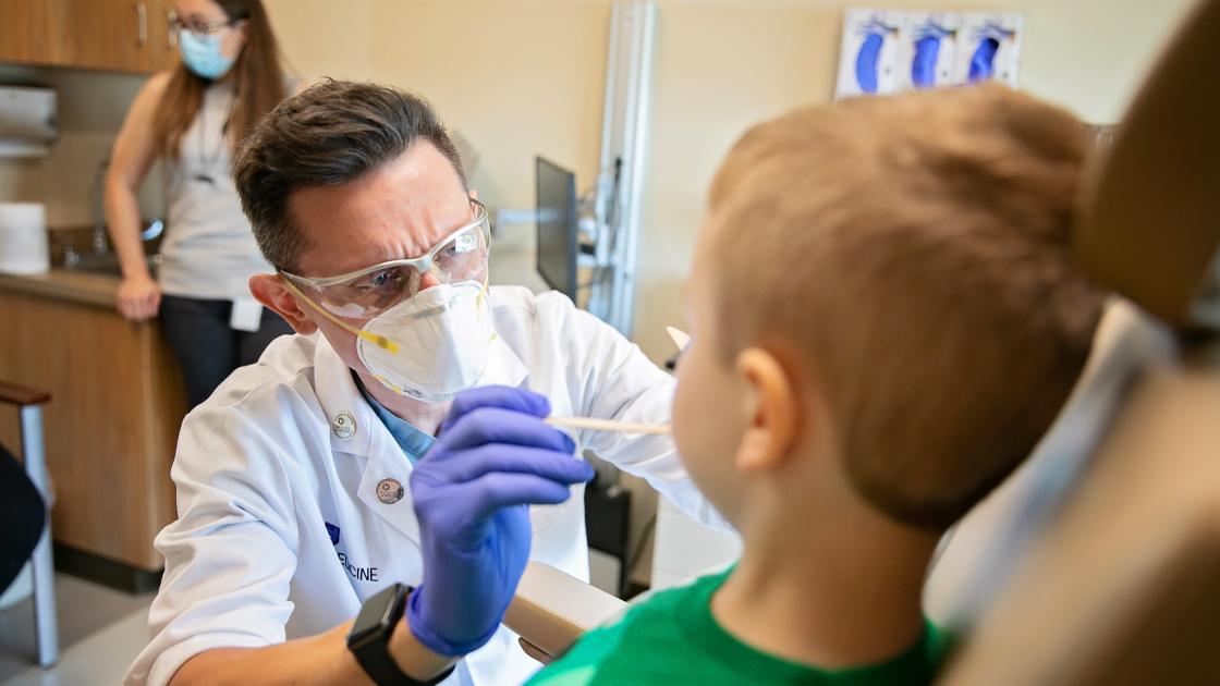 Dr. Johnson with cleft patient