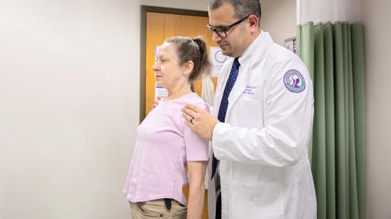 Doctor examining a patient