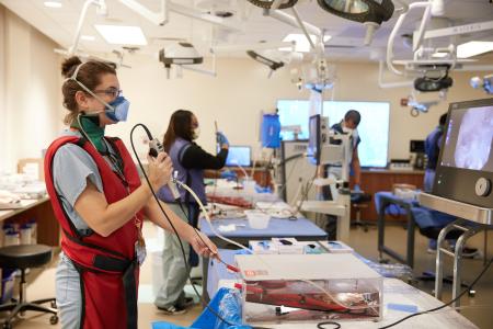 Student working in Skills Lab