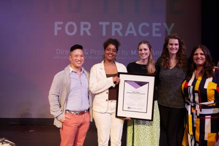 Student's celebrating the Tracey scholarship