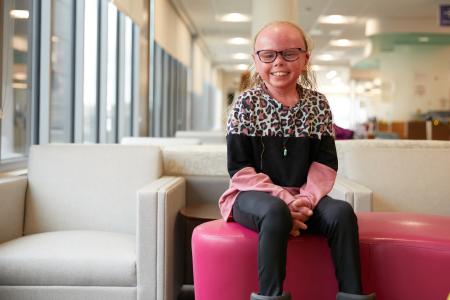 Brenna visits with Dr. Conlon 